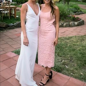 NBD midi, pink lace dress, size M